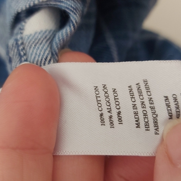 Rails Lennox Navy Yale White Plaid Brushed Cotton Shirt Size Medium - Picture 8 of 8